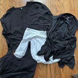 Black Activewear Bundle with White Skort